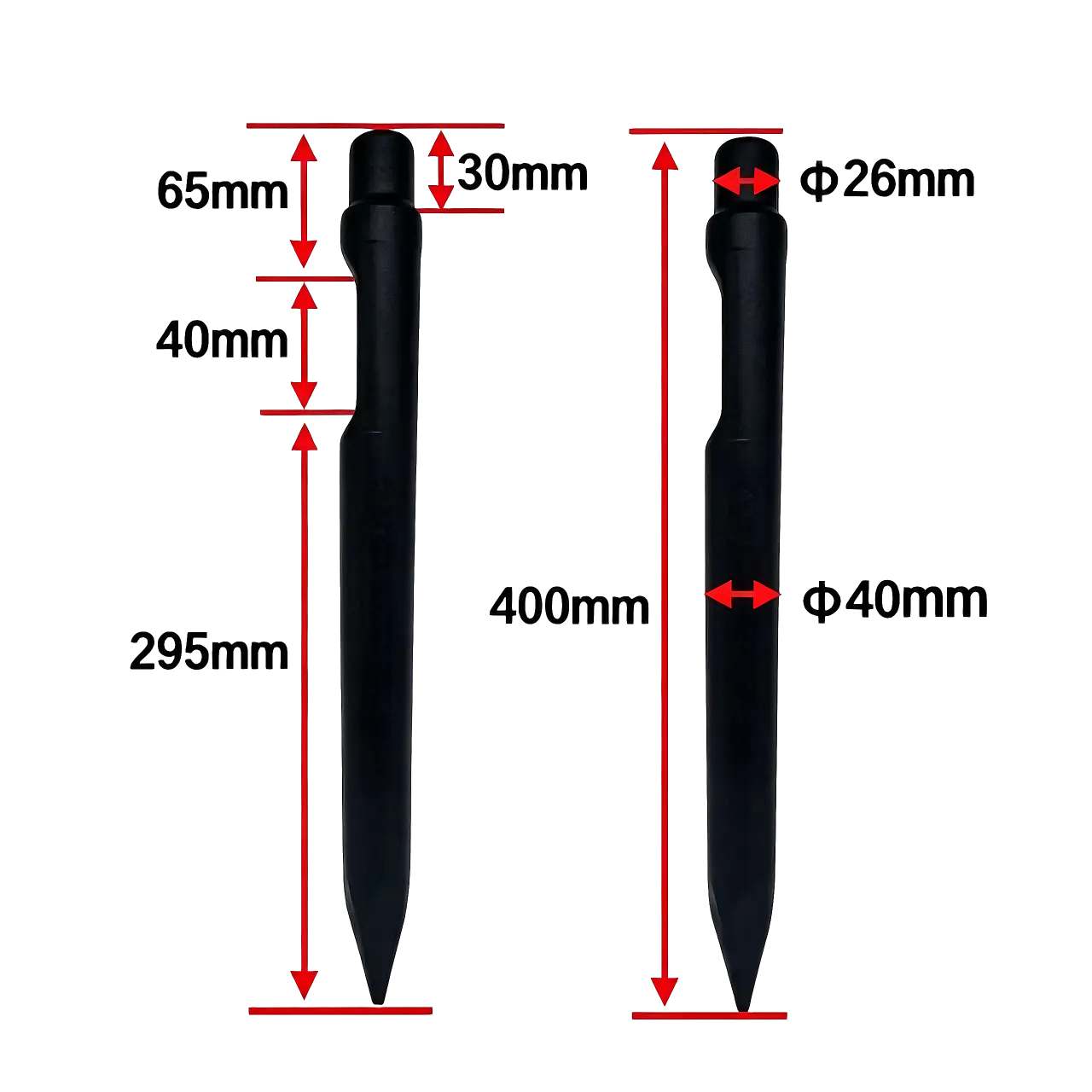 Mini Digger Breaker Chisel for RIPPA 40mm Set of 2