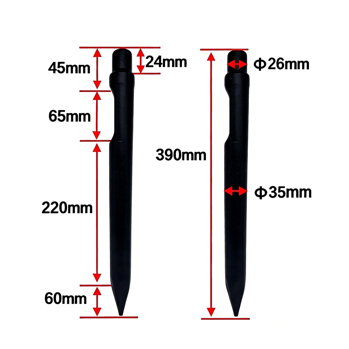 Mini Digger Breaker Chisel for RIPPA 35mm Set of 2