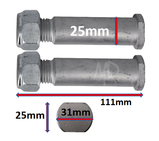 Mini Digger Cylinder Pins 111mm (Set 2)